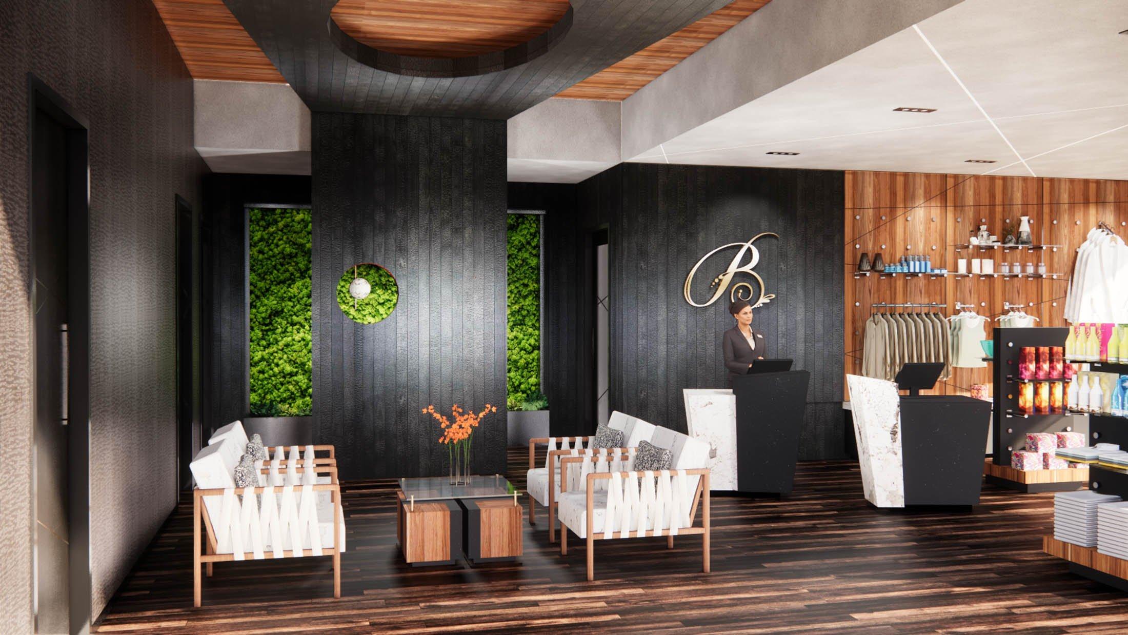 Waiting area of spa at Black Desert Resort