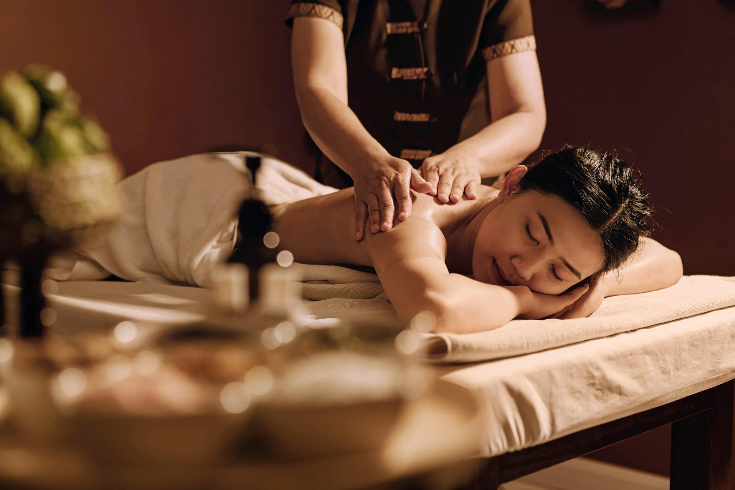 A woman getting a massage at Black Desert Resort