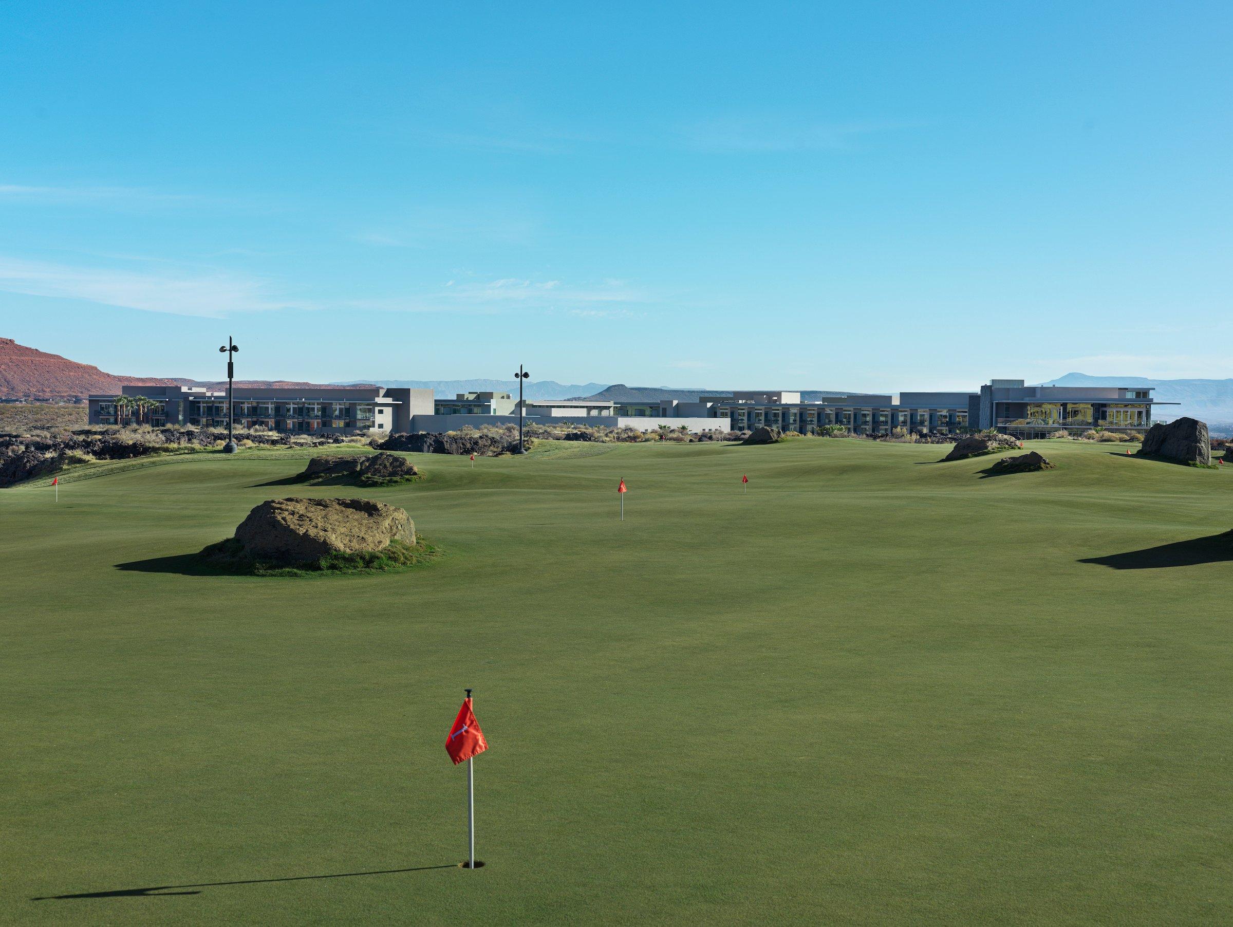 A green at Black Desert Golf Course