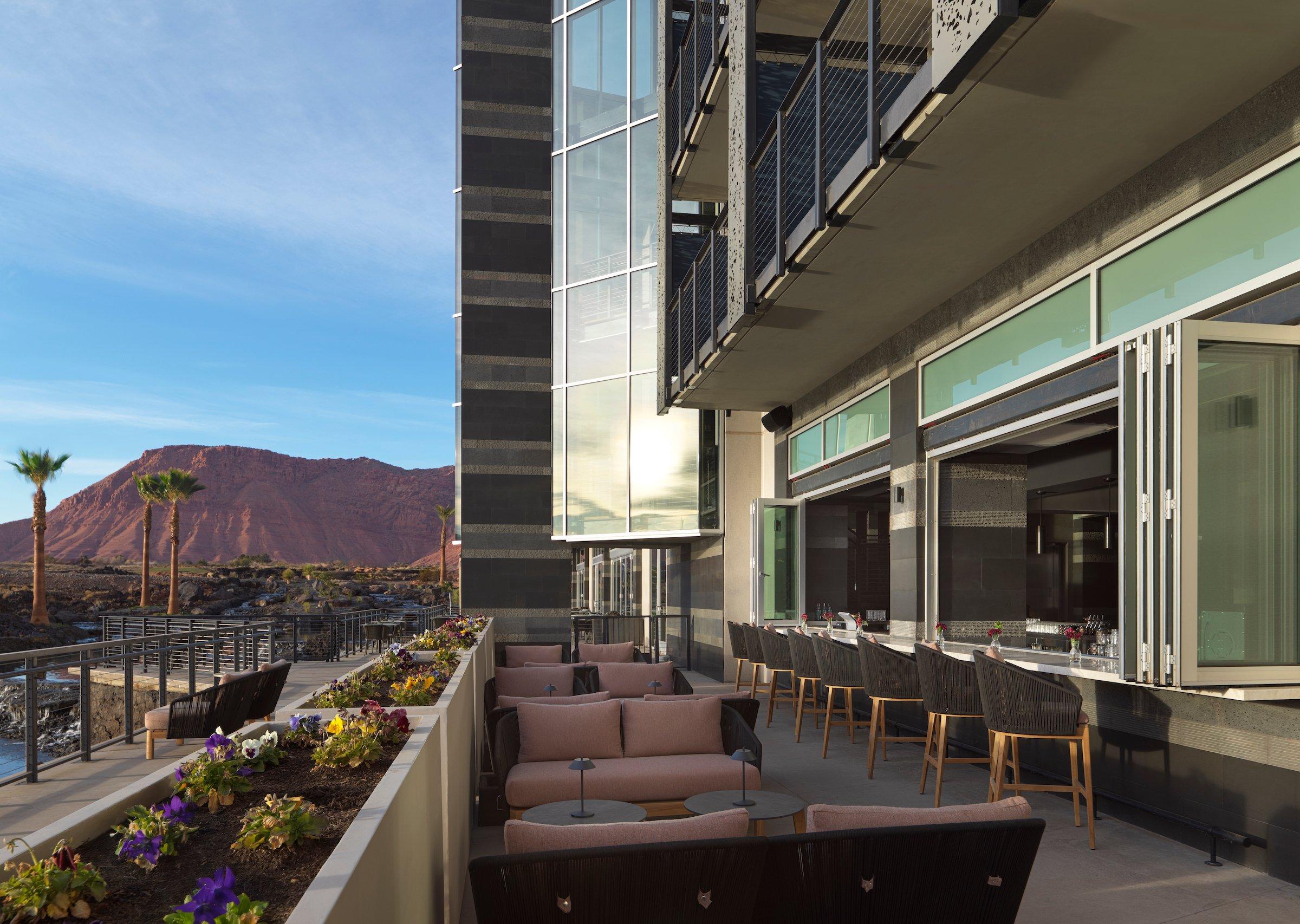 The patio at Flo restaurant