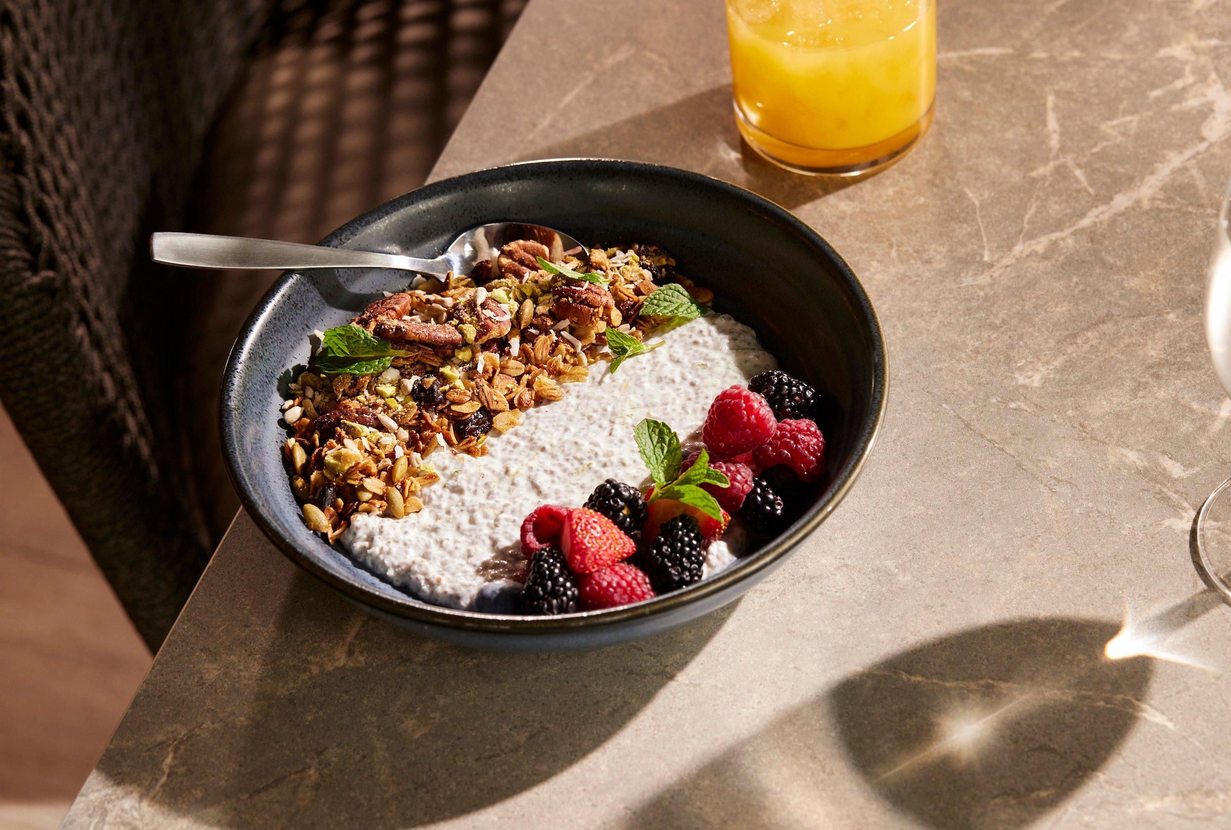Oats and fruit at Latitude restaurant