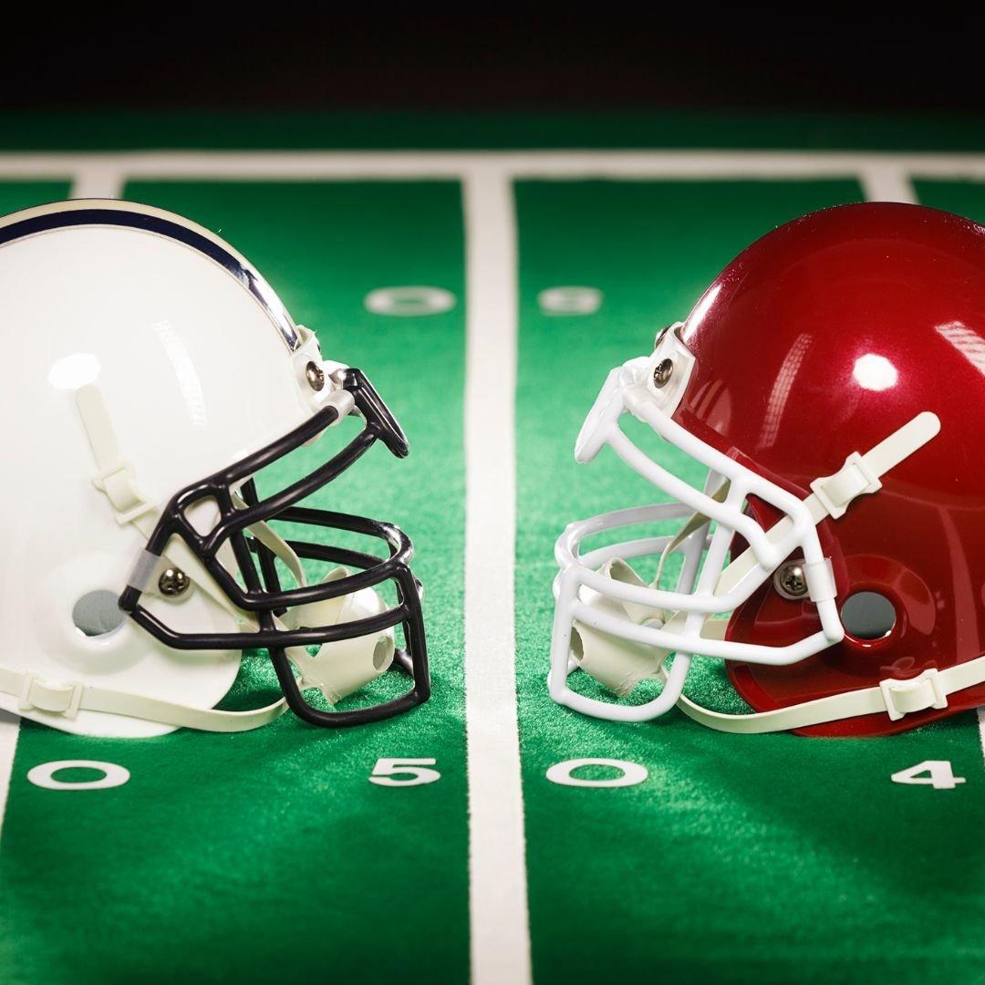 football helmets