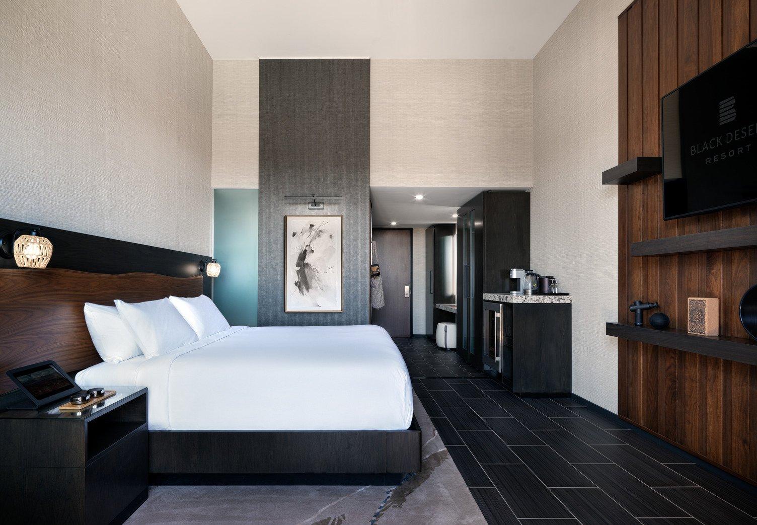 The interior of the Plume Wellness King room