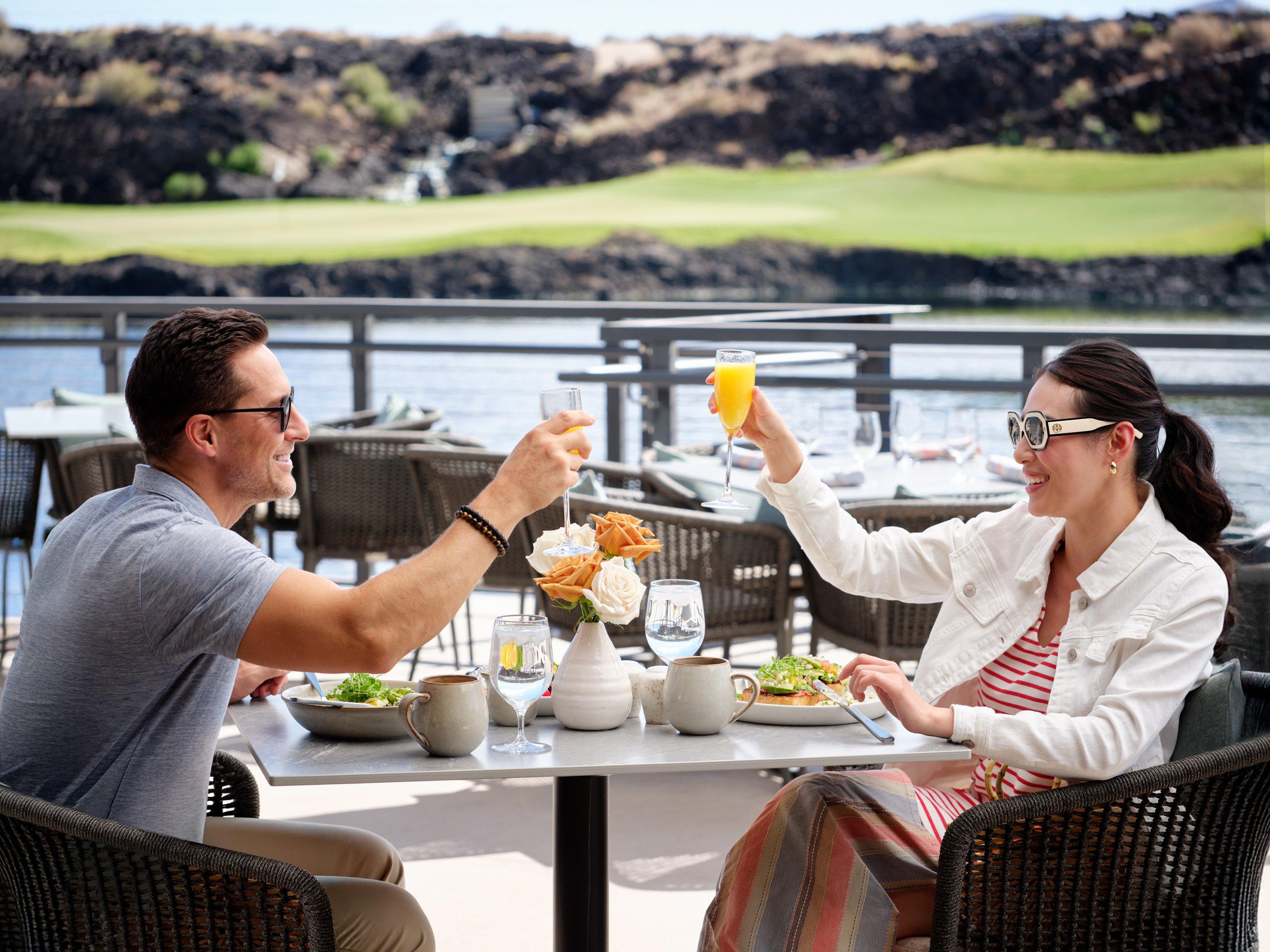 A couple enjoying a drink