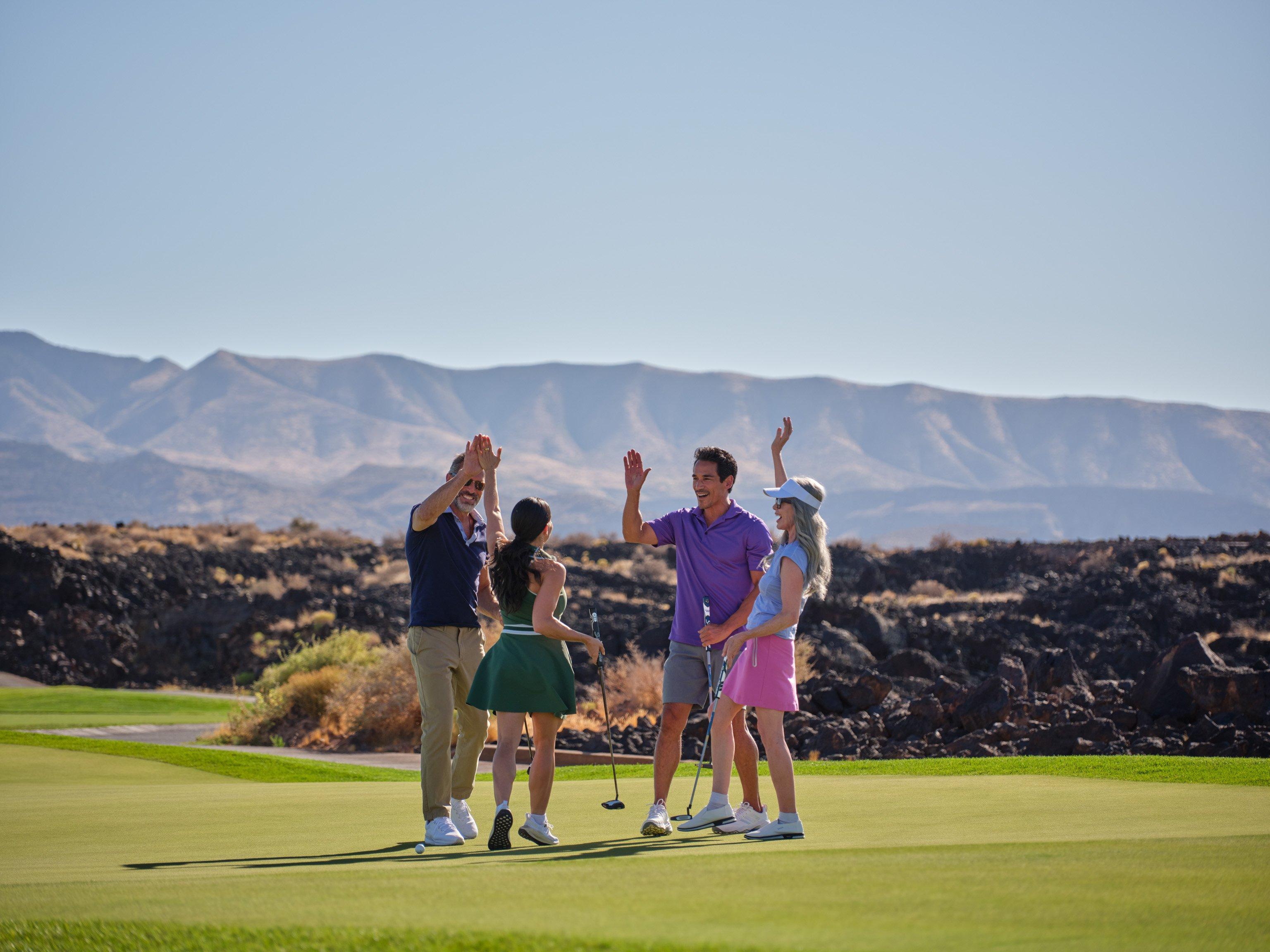 A group on the golf course