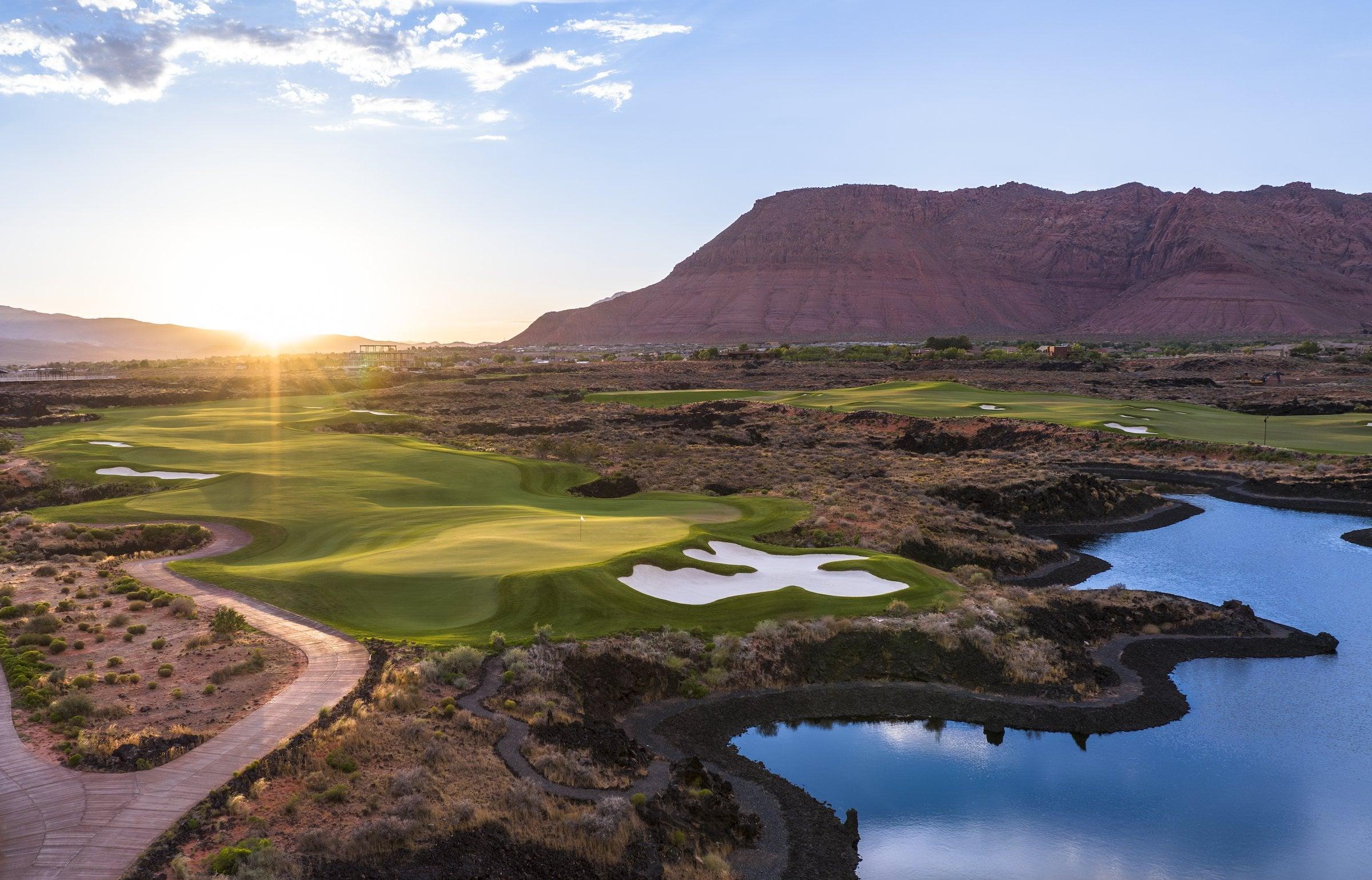 An overhead view of the Black Desert golf course