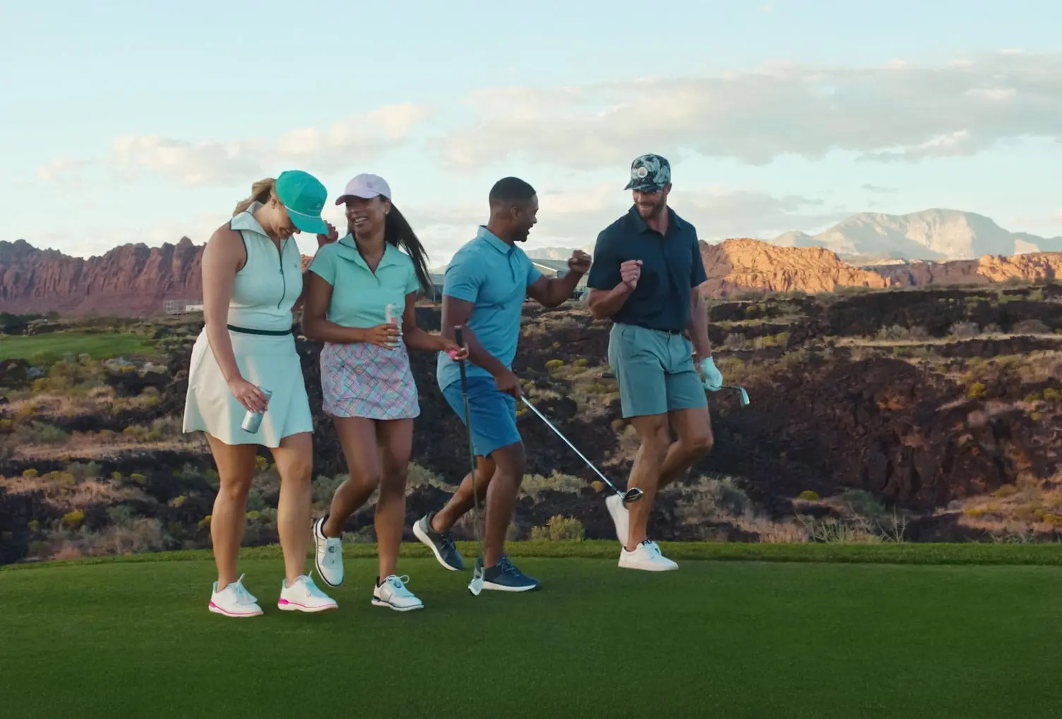 group of golfers on the course